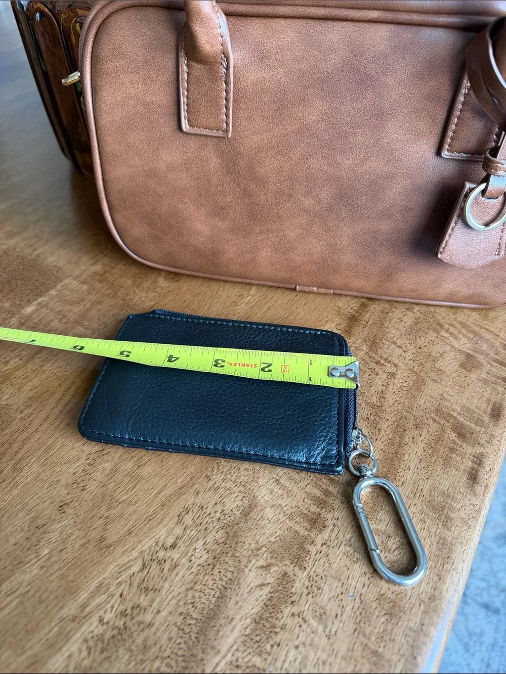 Universal Thread top handle with genuine leather card case